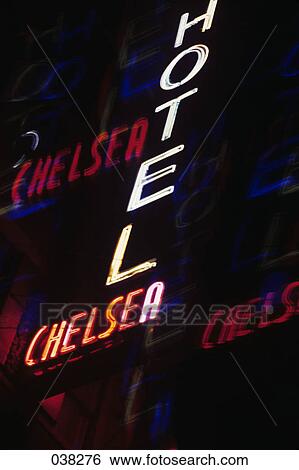 2000S Multiple Exposure Neon Sign Hotel Chelsea New York City View Large Photo Image Stock Photograph - 2000S Multiple Exposure Neon Sign Hotel Chelsea New York City. Fotosearch