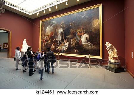 Stock Image - 2000S People Looking At Benjamin West’S Death On A Pale Horse In Pennsylvania Academy Of Fine Arts Philadelphia Pennsylvania Usa. Fotosearch