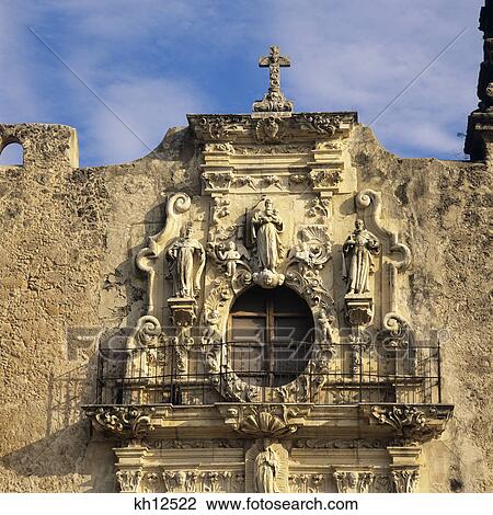 2000S Stonework On Front Of San Jose Mission San Antonio Texas Usa View Large Photo Image Stock Image - 2000S Stonework On Front Of San Jose Mission San Antonio Texas Usa. Fotosearch