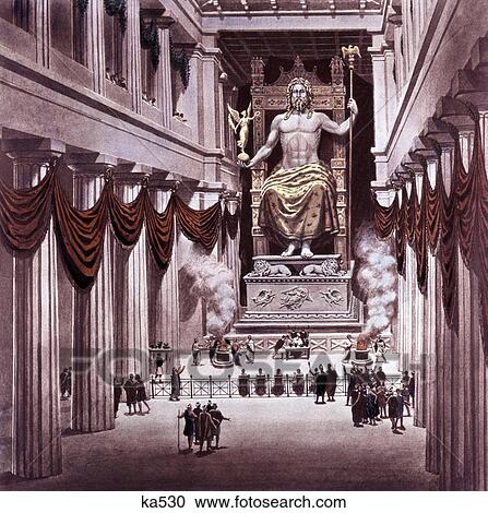 Seven Wonders Of The Ancient World 435Bc Statue Of Zeus At Olympia View Large Photo Image Stock Image - Seven Wonders Of The Ancient World 435Bc Statue Of Zeus At Olympia. Fotosearch