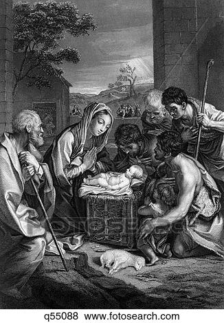 Stock Photo - The Nativity Engraving By H. B. Hall. Fotosearch