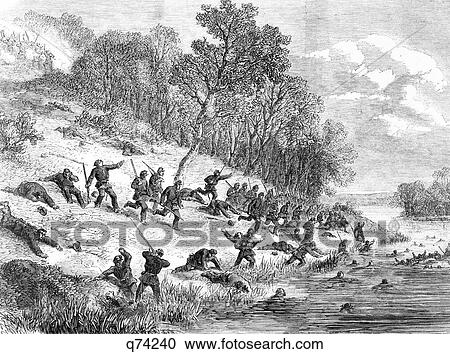 1800S 1860S November 23 1861 Union Troop Retreat From Ball'S Bluff Across The Potomac River View Large Photo Image Stock Image - 1800S 1860S November 23 1861 Union Troop Retreat From Ball'S Bluff Across The Potomac River . Fotosearch