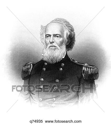 Stock Photography - 1800S 1860S Portrait Joseph K Mansfield Brigadier General Union Army Was Killed September 18 1862 Battle Of Antietam . Fotosearch