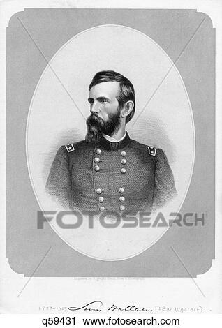 Stock Image - 1860S 1800S Union General Lewis Lew Wallace Lawyer Politician Author Wrote Novel Ben Hur . Fotosearch