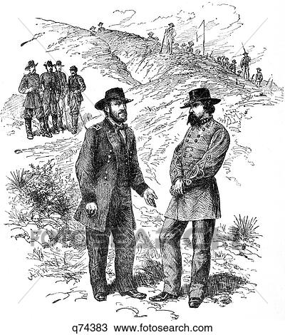 1860S July 3 1863 General Ulysses Grant Meeting General John Pemberton To Discuss Surrender Terms Siege Of Vicksburg Mississippi View Large Photo Image Stock Image - 1860S July 3 1863 General Ulysses Grant Meeting General John Pemberton To Discuss Surrender Terms Siege Of Vicksburg Mississippi. Fotosearch