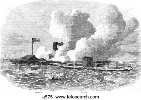1860S March 8, 9 1862 Battle Of Hampton Roads Fight Between Federal Monitor And Confederate Merrimac First Ironclad Naval Battle View Large Photo Image Stock Photography - 1860S March 8, 9 1862 Battle Of Hampton Roads Fight Between Federal Monitor And Confederate Merrimac First Ironclad Naval Battle. Fotosearch
