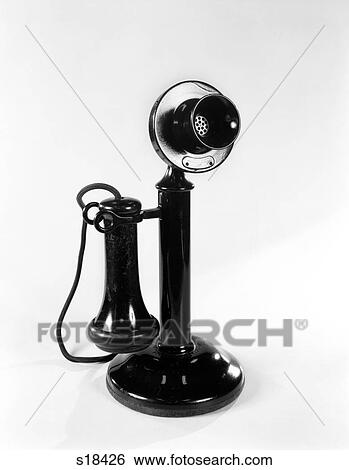 1920S Close-Up Of Antique Upright Candlestick Telephone View Large Photo Image Stock Photograph - 1920S Close-Up Of Antique Upright Candlestick Telephone . Fotosearch
