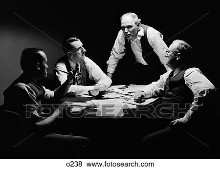 1930S 1940S Back Room Conference With Men Businessmen And Politicians Around Table In Shirtsleeves And Vests Making Deals View Large Photo Image Stock Photo - 1930S 1940S Back Room Conference With Men Businessmen And Politicians Around Table In Shirtsleeves And Vests Making Deals . Fotosearch