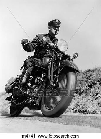 1930S Blurred Action Shot Of Motorcycle Policeman Driving Fast Blowing Whistle View Large Photo Image Stock Image - 1930S Blurred Action Shot Of Motorcycle Policeman Driving Fast Blowing Whistle . Fotosearch
