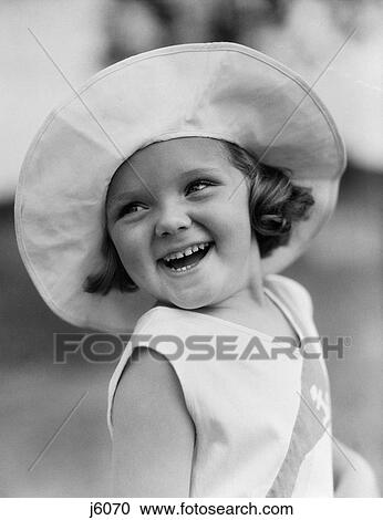 1930S Girl Head Shot Wearing Wide Brimmed Hat Smiling Looking To The Side View Large Photo Image Stock Image - 1930S Girl Head Shot Wearing Wide Brimmed Hat Smiling Looking To The Side. Fotosearch