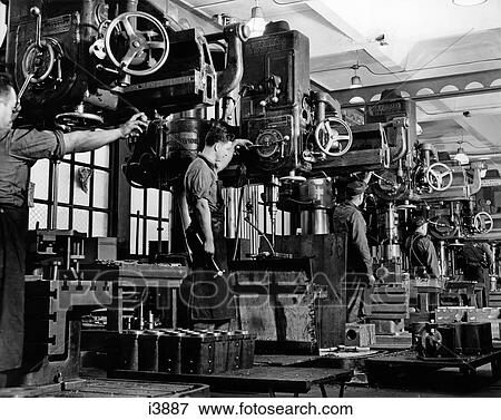 1940S 1950S Men Working On Milling Machines Indoor View Large Photo Image Stock Photo - 1940S 1950S Men Working On Milling Machines Indoor. Fotosearch