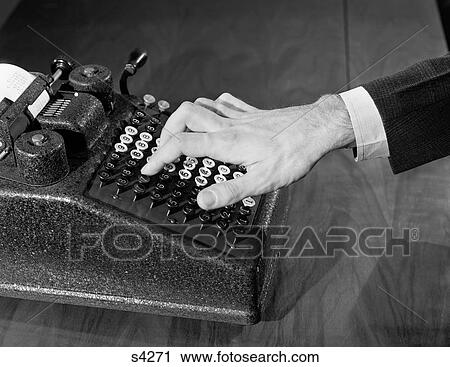 1940S Symbolic Male Hand On Manual Adding Machine View Large Photo Image Stock Image - 1940S Symbolic Male Hand On Manual Adding Machine. Fotosearch