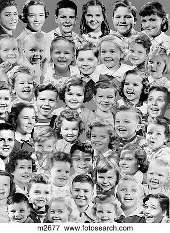 1950S Collage Montage Smiling Boy And Girl Many Head Portraits Studio View Large Photo Image Stock Photo - 1950S Collage Montage Smiling Boy And Girl Many Head Portraits Studio. Fotosearch