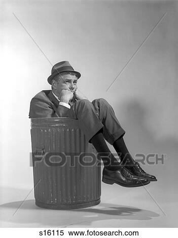 1960S Businessman In Suit And Hat Sitting In Trashcan View Large Photo Image Stock Photography - 1960S Businessman In Suit And Hat Sitting In Trashcan. Fotosearch