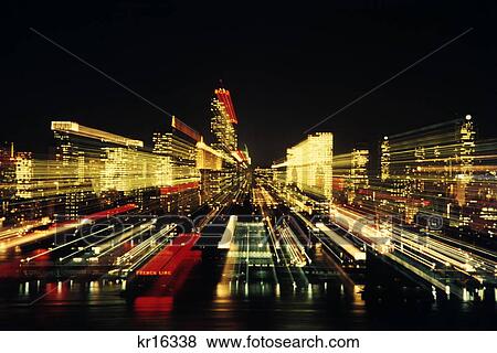 1980 1980S Retro New York City New York City At Night Blurred View Large Photo Image Stock Photo - 1980 1980S Retro New York City New York City At Night Blurred . Fotosearch