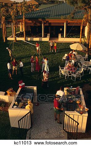 1980S Community Barbecue Party View Large Photo Image Stock Image - 1980S Community Barbecue Party . Fotosearch