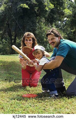 Parents And Child Playing Baseball View Large Photo Image Stock Photography - Parents And Child Playing Baseball . Fotosearch