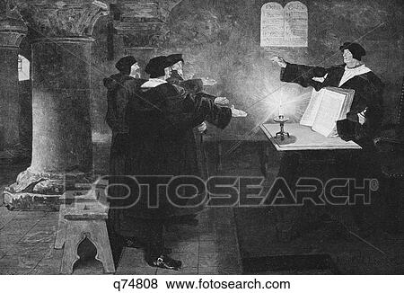 1500S Illustration Martin Luther German Leader Of The Reformation Reading Bible To Followers View Large Photo Image Stock Photo - 1500S Illustration Martin Luther German Leader Of The Reformation Reading Bible To Followers . Fotosearch