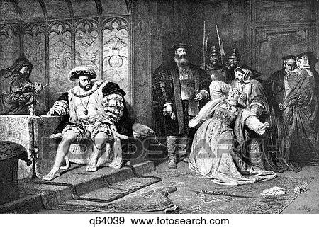 Stock Photo - 1500S King Of England Henry Viii Telling Anne Boleyn Queen Consort Mother Of Elizabeth I Of Her Sorry Fate Beheaded 1536. Fotosearch