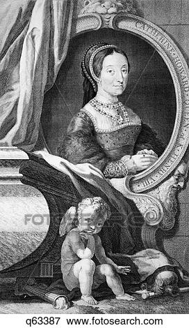 Stock Photo - 1500S Portrait Catherine Howard Fifth Wife Of Henry Viii . Fotosearch
