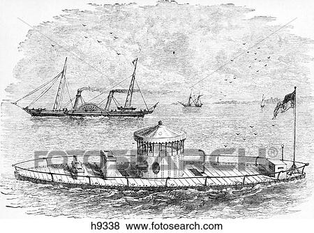 1800S 1860S Engraving Showing A Montior And A Blockade Runner During American Civil War View Large Photo Image Stock Photo - 1800S 1860S Engraving Showing A Montior And A Blockade Runner During American Civil War . Fotosearch