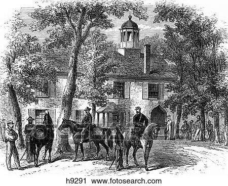Stock Image - 1800S 1860S Fairfax Courthouse Virginia Headquarters Of General Beauregard In 1861 . Fotosearch