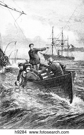 1800S 1860S June 1864 Captain Semmes Of The Css Alabama Being Rescued By Boat From British Deerhound View Large Photo Image Picture - 1800S 1860S June 1864 Captain Semmes Of The Css Alabama Being Rescued By Boat From British Deerhound . Fotosearch