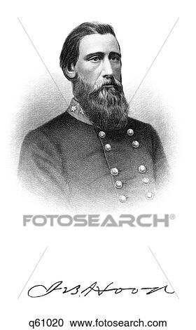 Stock Image - 1800S 1860S Portrait Confederate General John B Hood Lost Use Of Arm Gettysburg And Lost A Leg At Chickamauga. Fotosearch