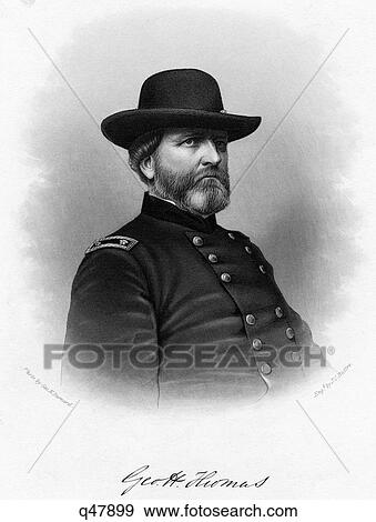 Stock Photo - 1800S 1860S Portrait Of Major General George H Thomas Union Army Principal Commander In Western Theater Of American Civil War. Fotosearch