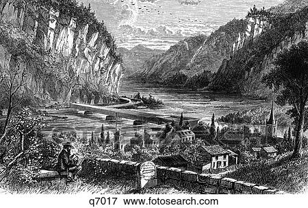 1800S View Of Harpers Ferry West Virginia Prior To The Attack By John Brown 1859 View Large Photo Image Stock Photo - 1800S View Of Harpers Ferry West Virginia Prior To The Attack By John Brown 1859. Fotosearch