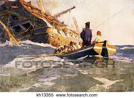 Stock Photography - 1800S War Of 1812 Surrender Sinking Of Hms Guerriere By Uss Constitution August 9 1812 . Fotosearch