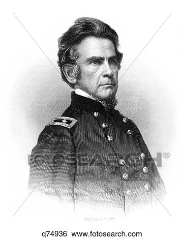 Stock Photograph - 1862 Union Major General Ormsby M Mitchell Ordered Raid Great Locomotive Chase Died Yellow Fever Astronomer Known As Old Stars. Fotosearch