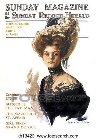 1900S Portrait Stylish Victorian Woman Black Lace Collar Feathers In Hat Cover Of Sunday Magazine June 7 1908 View Large Photo Image Stock Image - 1900S Portrait Stylish Victorian Woman Black Lace Collar Feathers In Hat Cover Of Sunday Magazine June 7 1908 . Fotosearch
