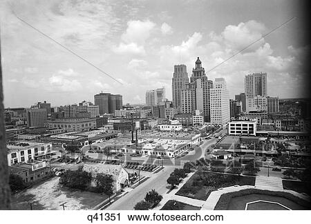 1940S Skyline Of Business District Of Houston Texas From City Hall View Large Photo Image Stock Image - 1940S Skyline Of Business District Of Houston Texas From City Hall. Fotosearch