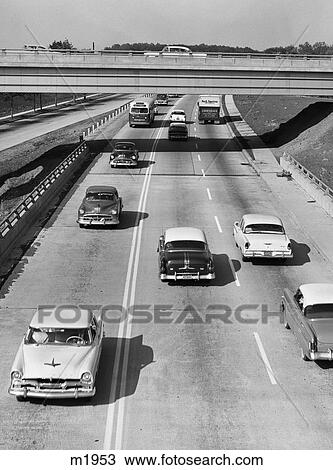 1950S Cars Traveling On Highway View Large Photo Image Stock Image - 1950S Cars Traveling On Highway. Fotosearch