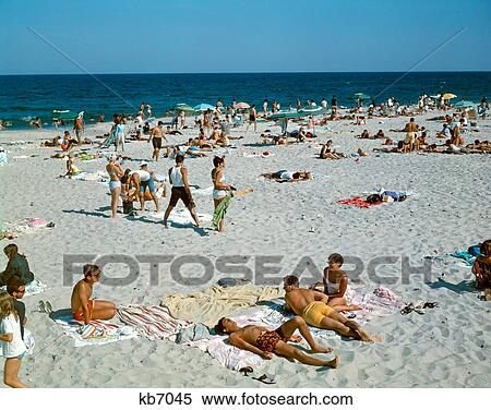 1960S People On Beach Seaside Heights New Jersey Usa View Large Photo Image Stock Photography - 1960S People On Beach Seaside Heights New Jersey Usa. Fotosearch