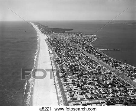 1970S 1980S Aerial Of Jersey Shore Barnegat Peninsula Barrier Island Seaside Park New Jersey Usa View Large Photo Image Stock Image - 1970S 1980S Aerial Of Jersey Shore Barnegat Peninsula Barrier Island Seaside Park New Jersey Usa. Fotosearch