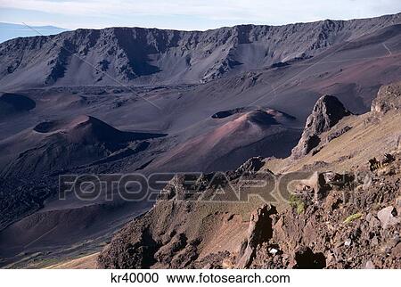 1980S Haleakala Crater Maui Hawaii Usa View Large Photo Image Stock Image - 1980S Haleakala Crater Maui Hawaii Usa. Fotosearch