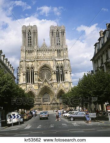 Stock Image - 1980S Rheims Cathedral France . Fotosearch