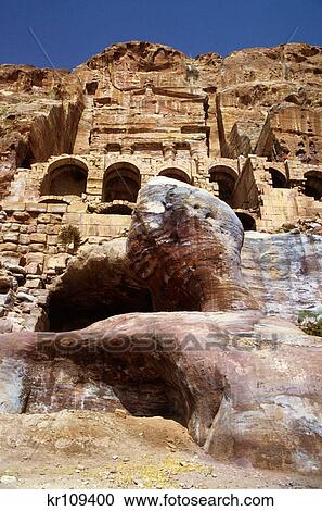 1990S Jordan Rock City Of Petra View Large Photo Image Stock Image - 1990S Jordan Rock City Of Petra . Fotosearch
