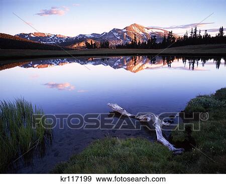 Stock Photo - 1990S Mammoth Peak At Dusk Yosemite National Park California Usa. Fotosearch