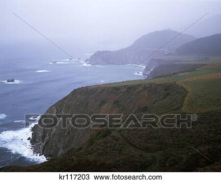 1990S Ocean And Fog Big Sur Coast Line California Usa View Large Photo Image Stock Image - 1990S Ocean And Fog Big Sur Coast Line California Usa. Fotosearch