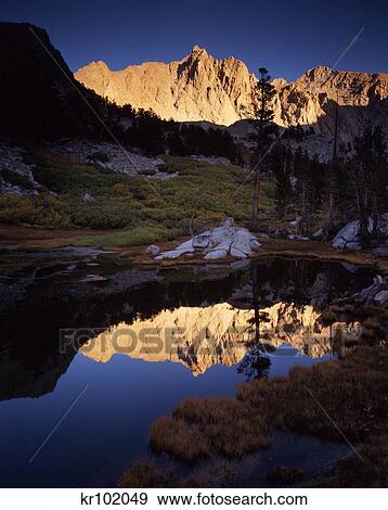 1990S Reflection In Small Tarn And Mt Irvine Sunrise John Muir Wilderness California Usa View Large Photo Image Stock Photo - 1990S Reflection In Small Tarn And Mt Irvine Sunrise John Muir Wilderness California Usa. Fotosearch