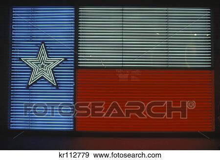 1990S Texas State Flag In Neon Sign Lights Stock Photo | kr112779 ...
