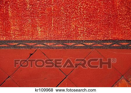 Stock Photo - 1990S Tlaxcala Mexico Detail Of Tiled Wall . Fotosearch