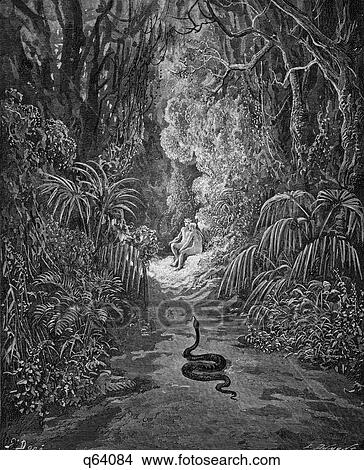 Adam And Eve And Snake Serpent In Garden Of Eden By Gustav Dore View Large Photo Image Picture - Adam And Eve And Snake Serpent In Garden Of Eden By Gustav Dore . Fotosearch