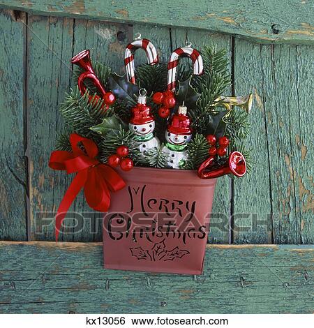 Christmas Ornaments In Decorative Basket Hanging On Door View Large Photo Image Stock Photograph - Christmas Ornaments In Decorative Basket Hanging On Door . Fotosearch