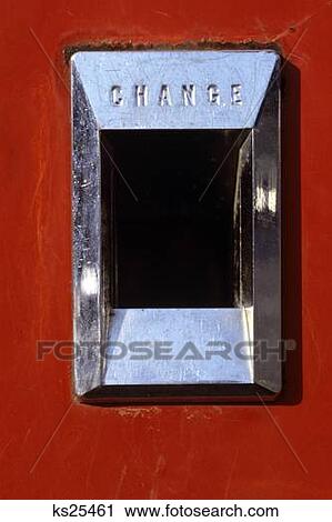 Stock Image - Close Up Of Change Slot On Vending Machine . Fotosearch