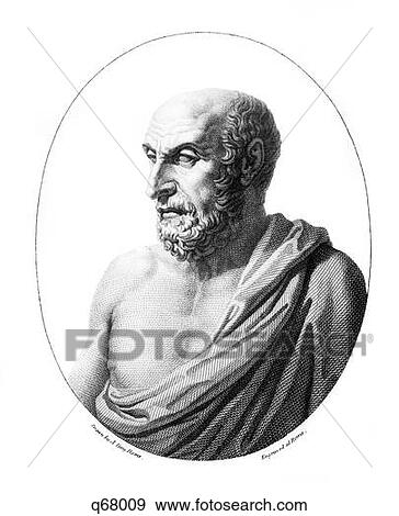 Stock Photo - Democritus Greek Philosopher 400 Bc Advanced Atomic Theory Engraving From A Bust In The Vatican . Fotosearch