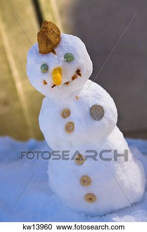 Stock Image - Edible Snowman For The Birds With A Dime Rittenhouse Square Philadelphia Pennsylvania . Fotosearch